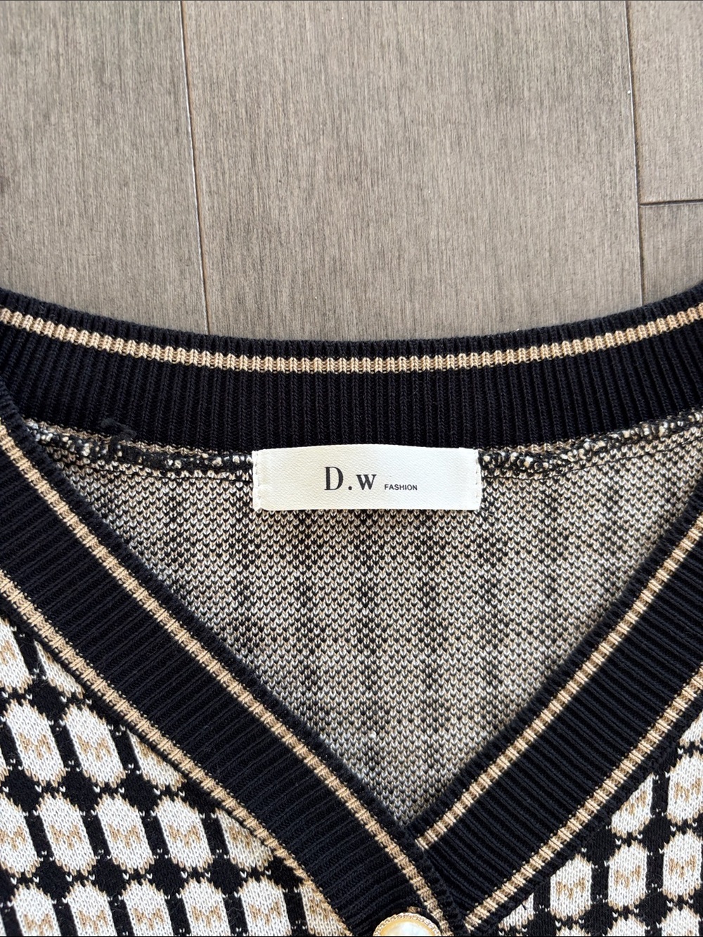D|W Knit Tweed-Style Button Front Dress - Picture 4 of 15